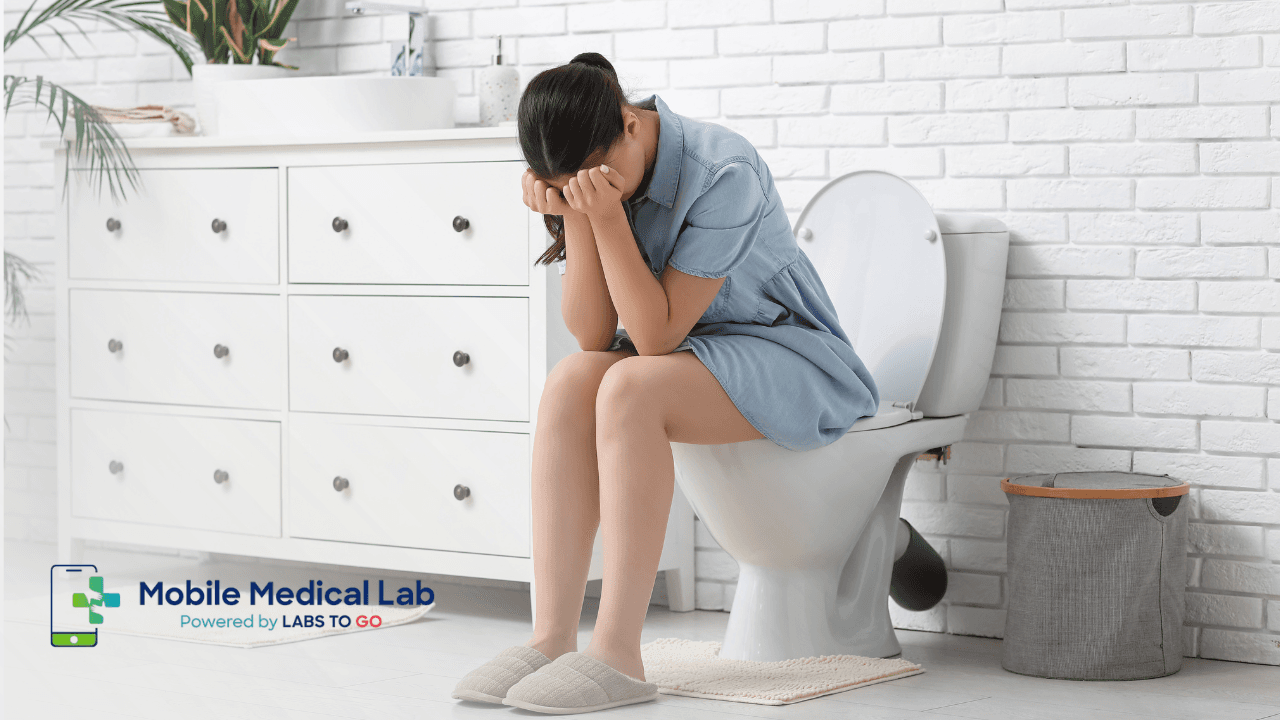Person holding their neck and shoulder in pain, representing persistent inflammation and unexplained symptoms that warrant lab testing