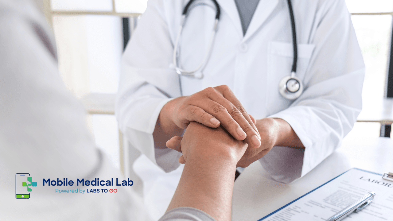 Mobile Medical Lab professional arriving at a patient's home for convenient at-home lab testing